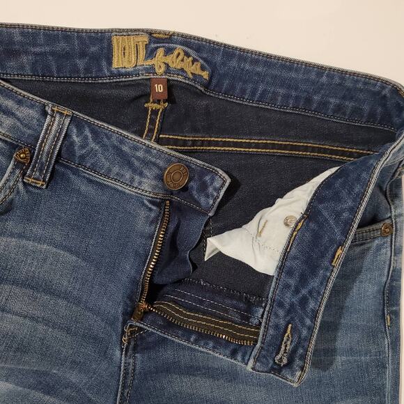 Kut from the Kloth Connie Distressed Frayed Hem Skinny Ankle Jeans Womens 10 - Picture 6 of 9